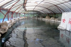 「東北一周」の第1夜目で泊った湯の瀬温泉（山形）の大混浴露天風呂