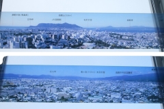 五稜郭タワーからの展望案内図（上：函館山方向、下：駒ヶ岳方向）