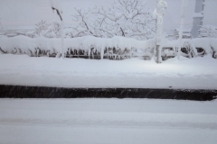 通り過ぎていく駅はホームも線路も雪に埋まっている