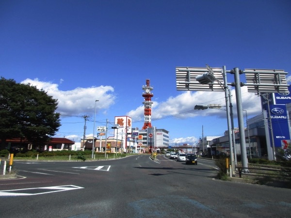 盛岡からは国道4号を北へ