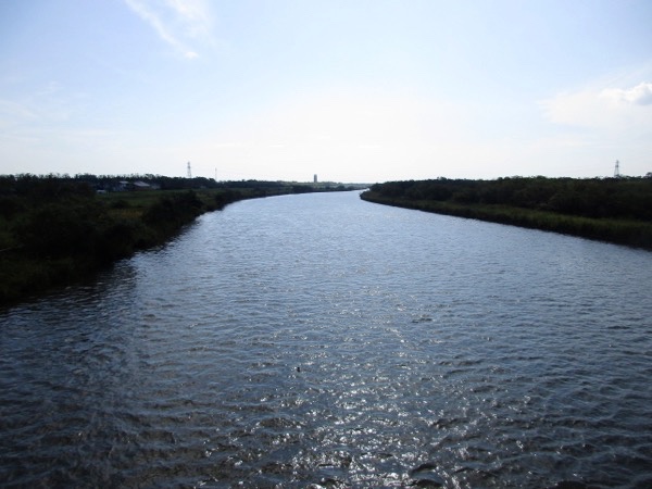 標津川の流れ。サケののぼる川