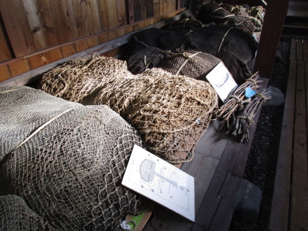 鰊番屋に展示されている鰊漁の網
