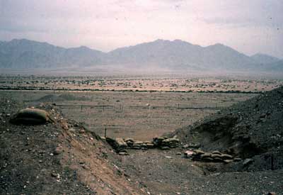 ネゲブ砂漠のイスラエル軍の陣地跡