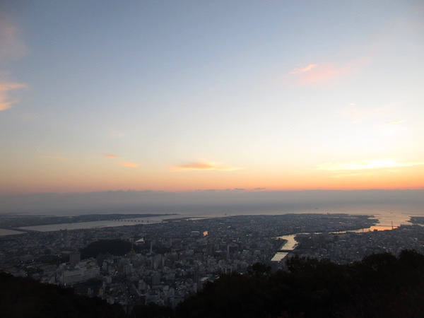 眉山から見る夜明けの徳島
