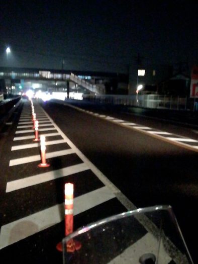22時、国道1号で名古屋を通過