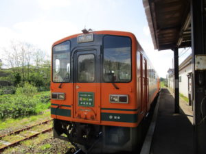 津軽鉄道のの終点、津軽中里駅に到着