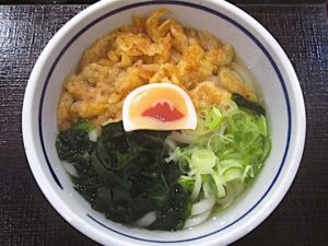「桜えびばら天うどん」を食べる