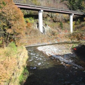 多摩川の流れを見下ろす