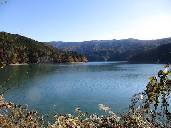 井川ダムから見る井川湖